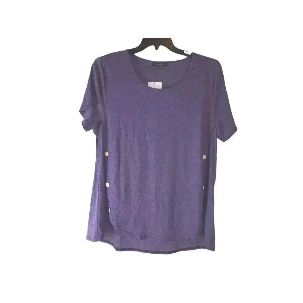 Loveu.dear Women's  Pullover Purple Button Top sz 2XL